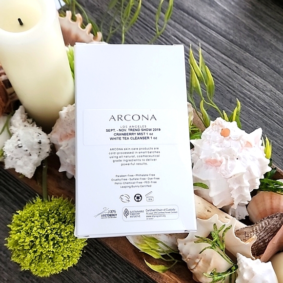 🌟NIB🌟 Arcona Skincare Cranberry Mist & White Tea Cleanser 1oz each - Picture 2 of 4